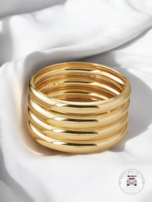 Lot de 4 Bracelets jonc doré