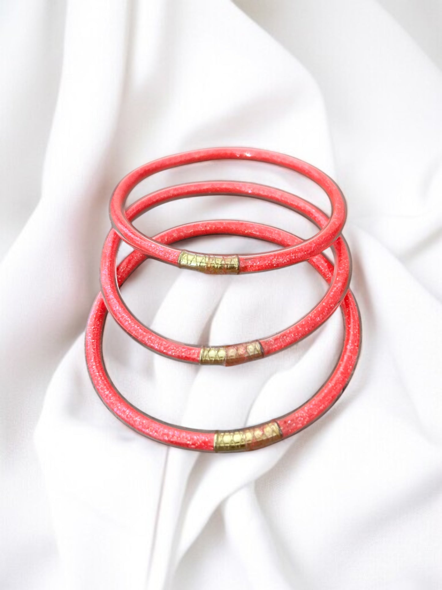 Lot de 3 bracelets silicone pailletés multiclores