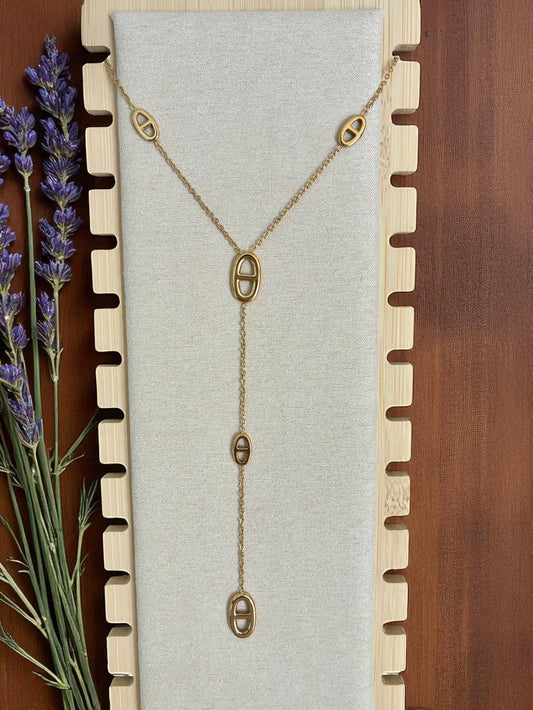 Collier pendant doré et grain de café