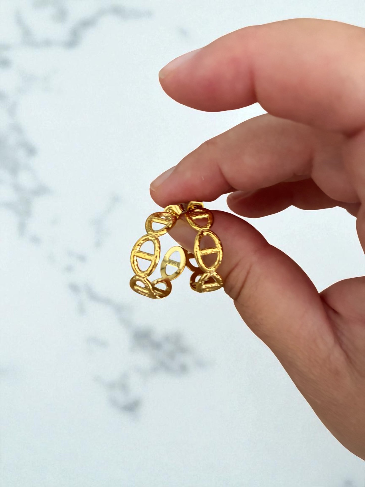 Boucles d'oreilles créoles dorées grain de café