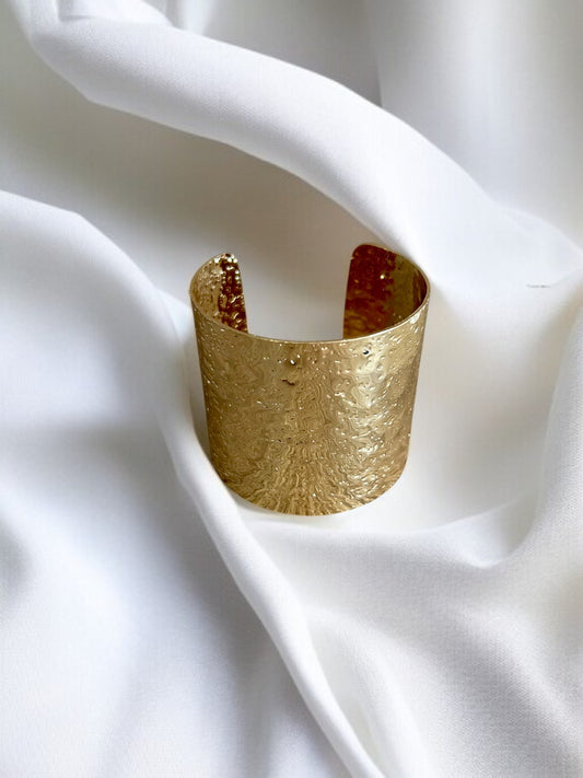 Manchette Dorée effet martelé ou floral