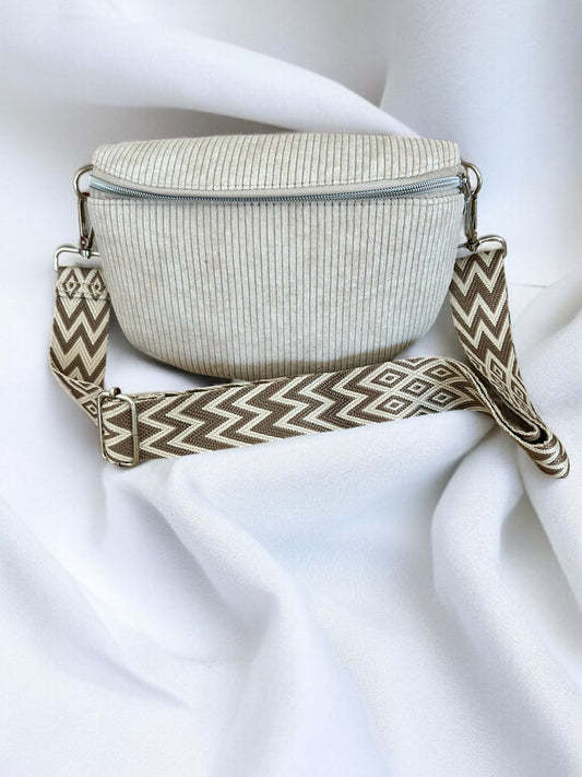 Sac banane velours côtelé femme