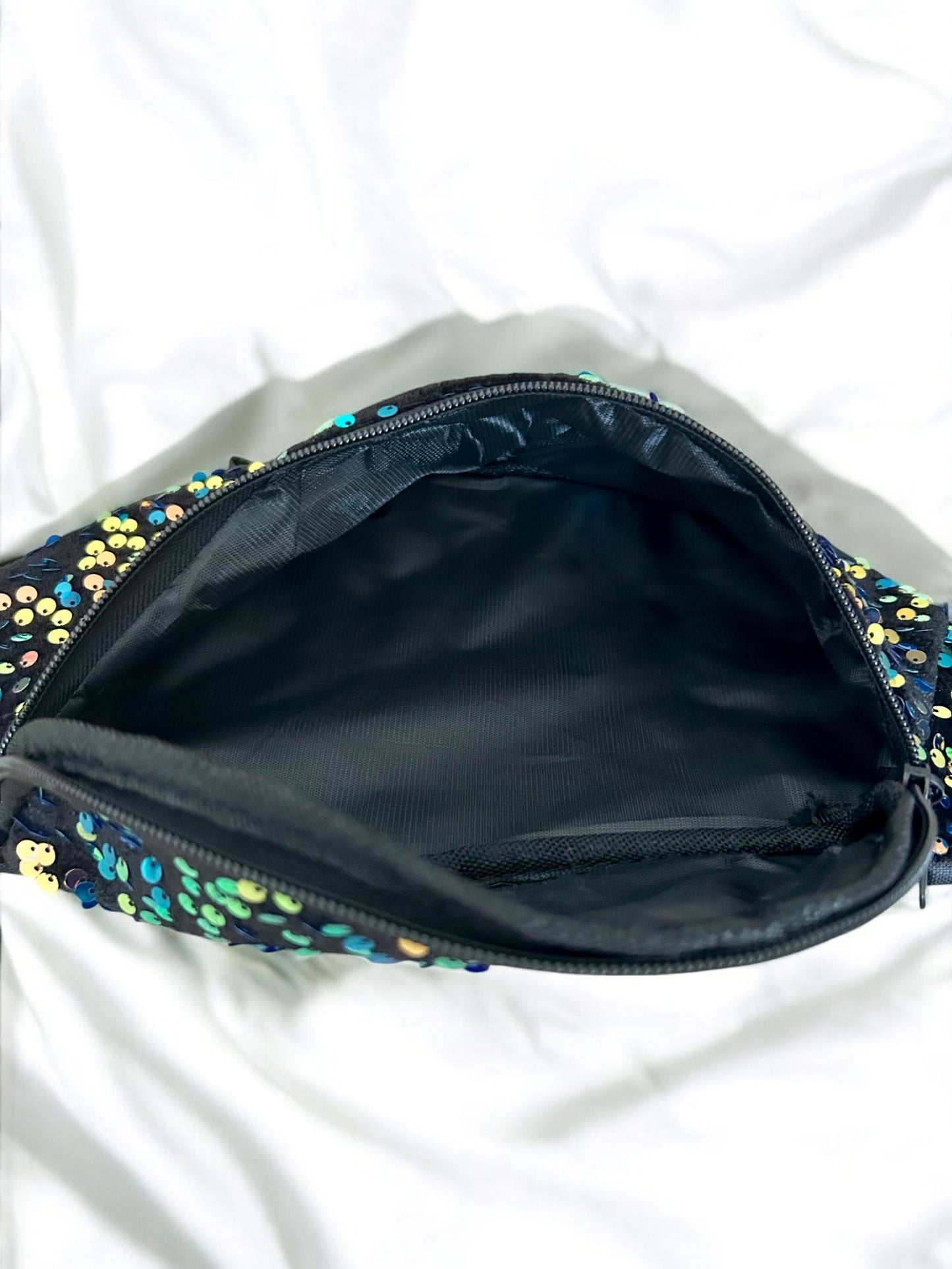 Sac Banane noir ou multicolore sequins femme 