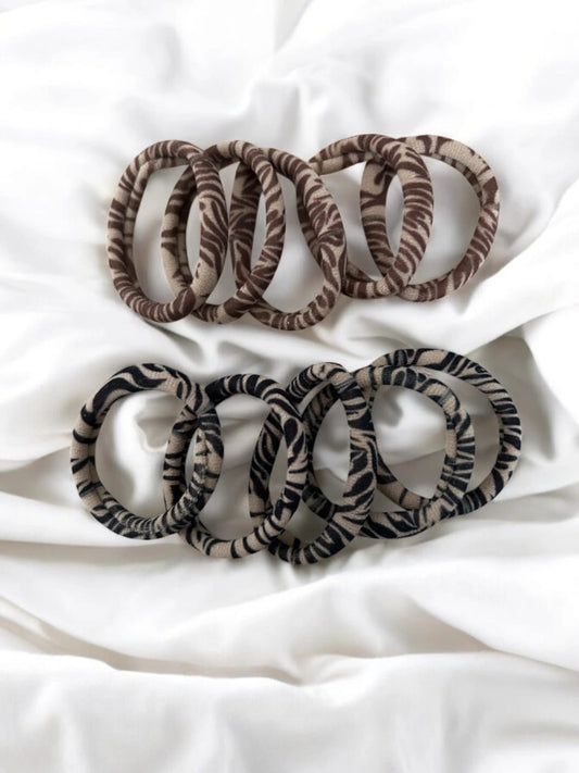 Lot de 10 élastiques cheveux léopard