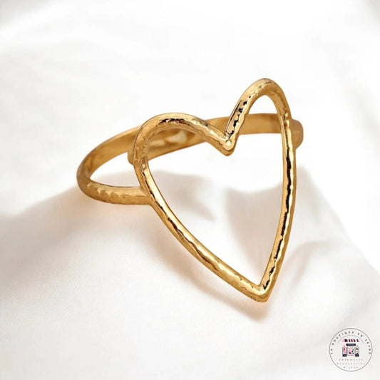 Bague cœur dorée