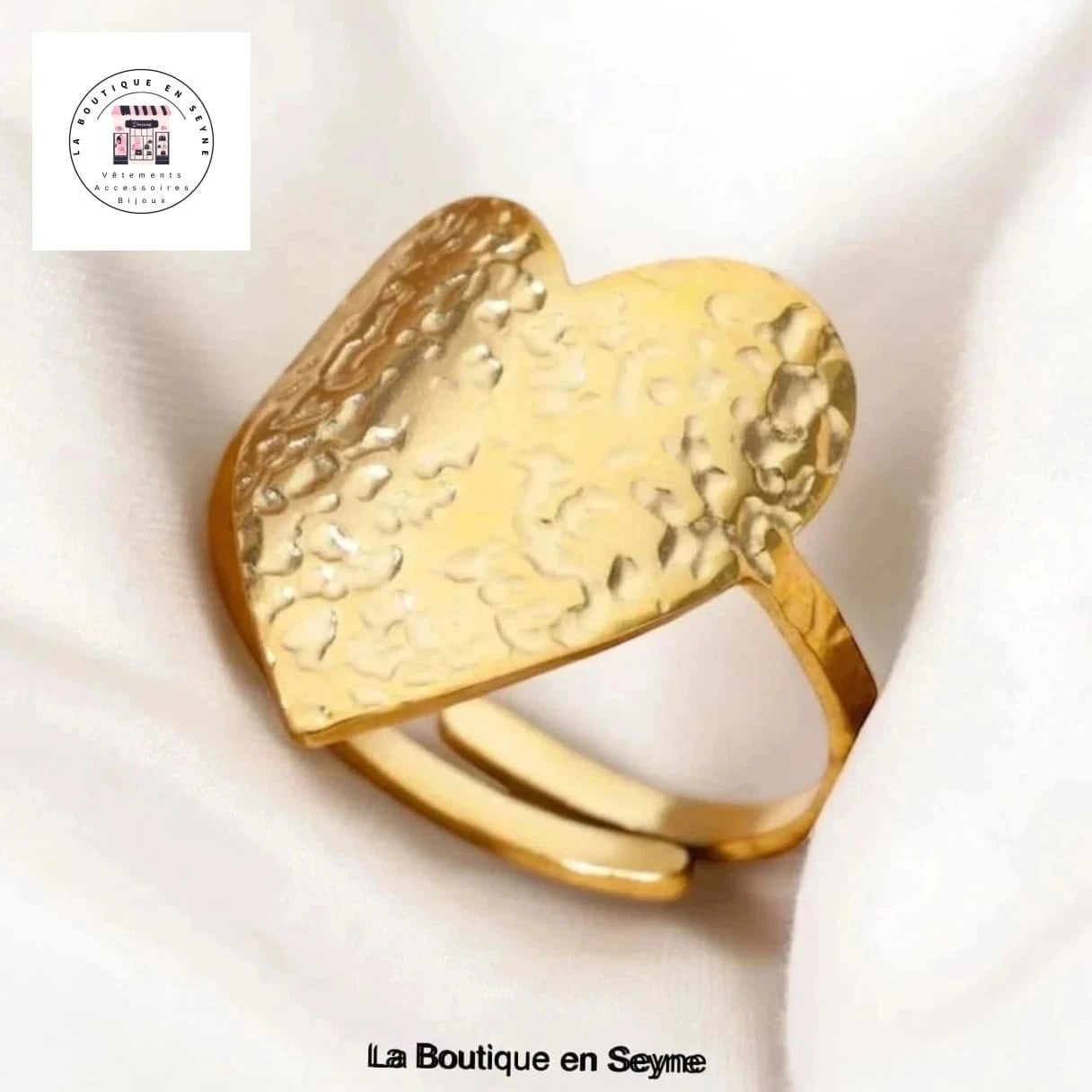 Bague cœur dorée