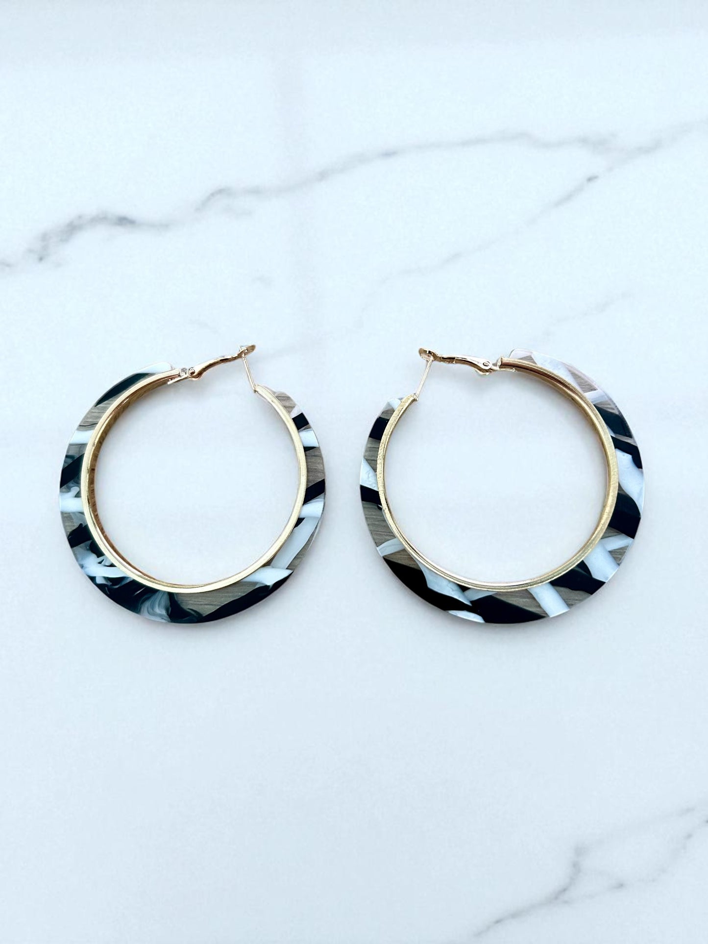 Boucles d’oreilles créoles léopard