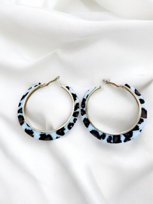 Boucles d’oreilles créoles léopard