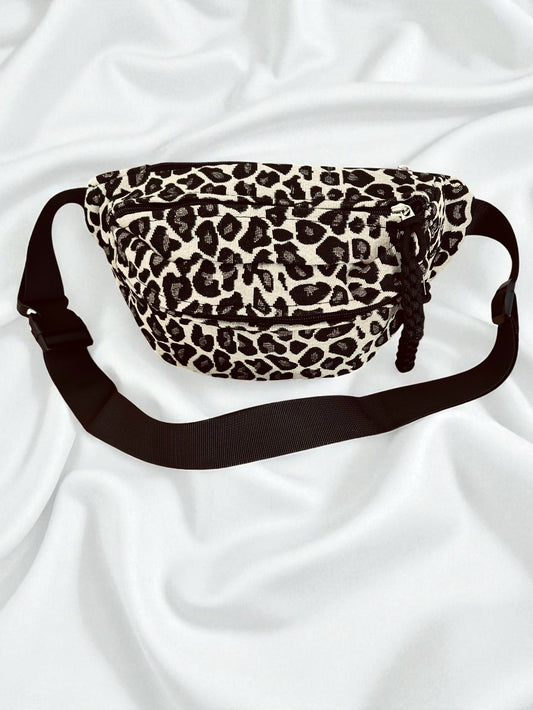 Sac banane marron et noir léopard femme