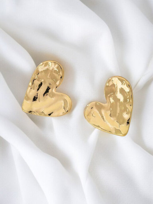 Boucles d'oreilles dorées en cœur