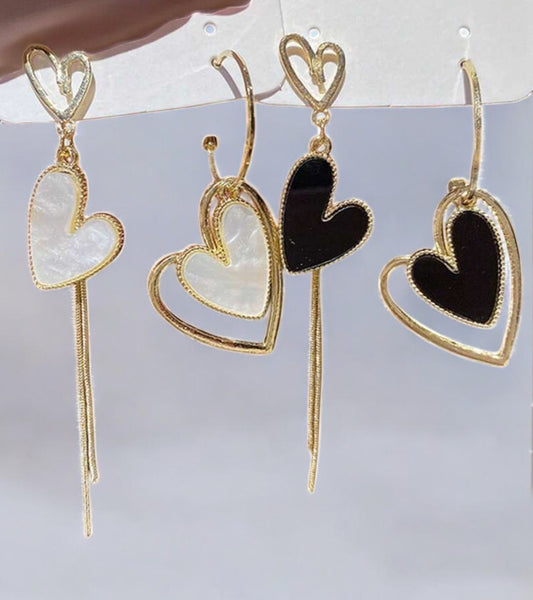 Boucles d’oreilles cœur asymétriques dorées