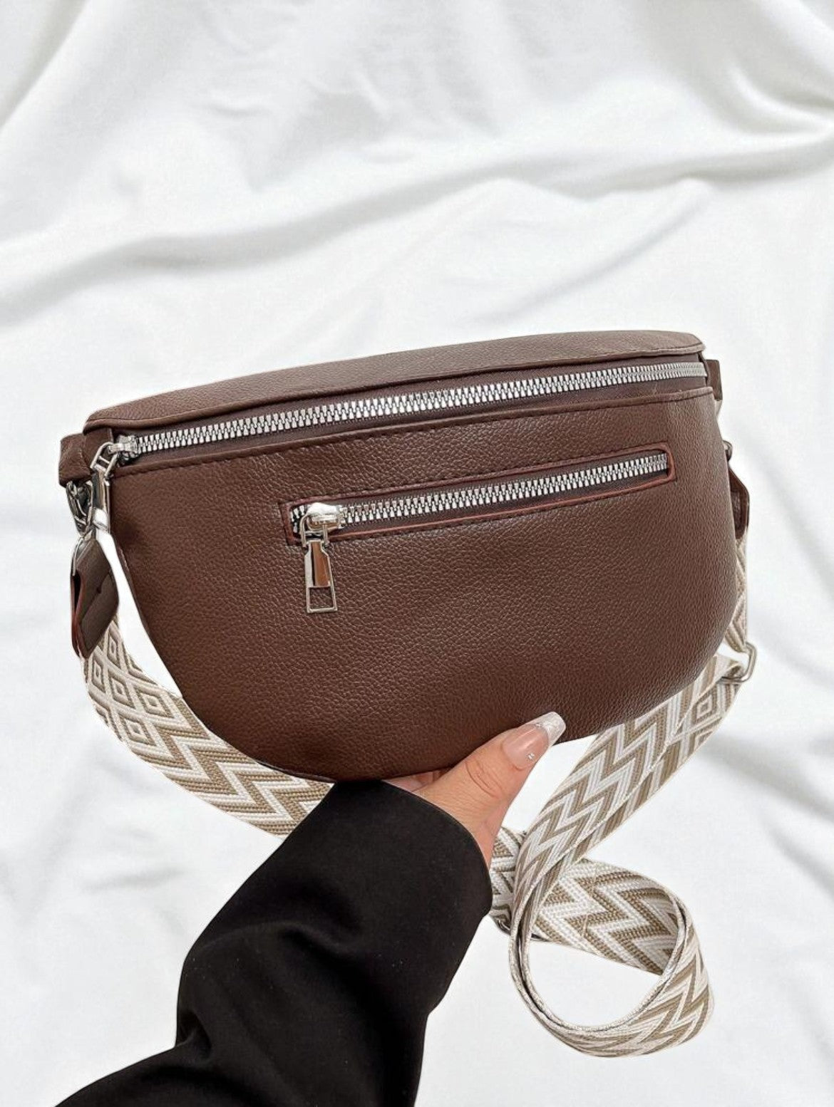 Sac banane bandoulière marron retro vintage