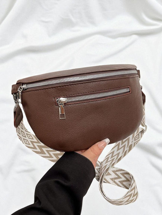 Sac banane bandoulière marron retro vintage