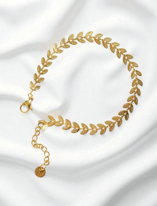 Bracelet doré feuilles