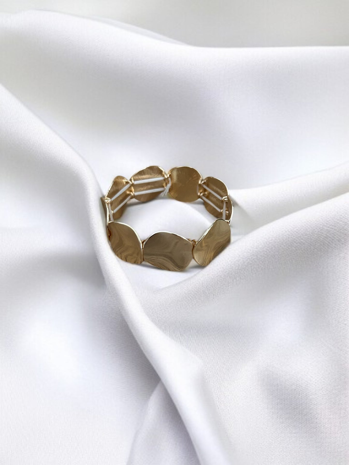 Manchette / bracelet / jonc doré élastique femme