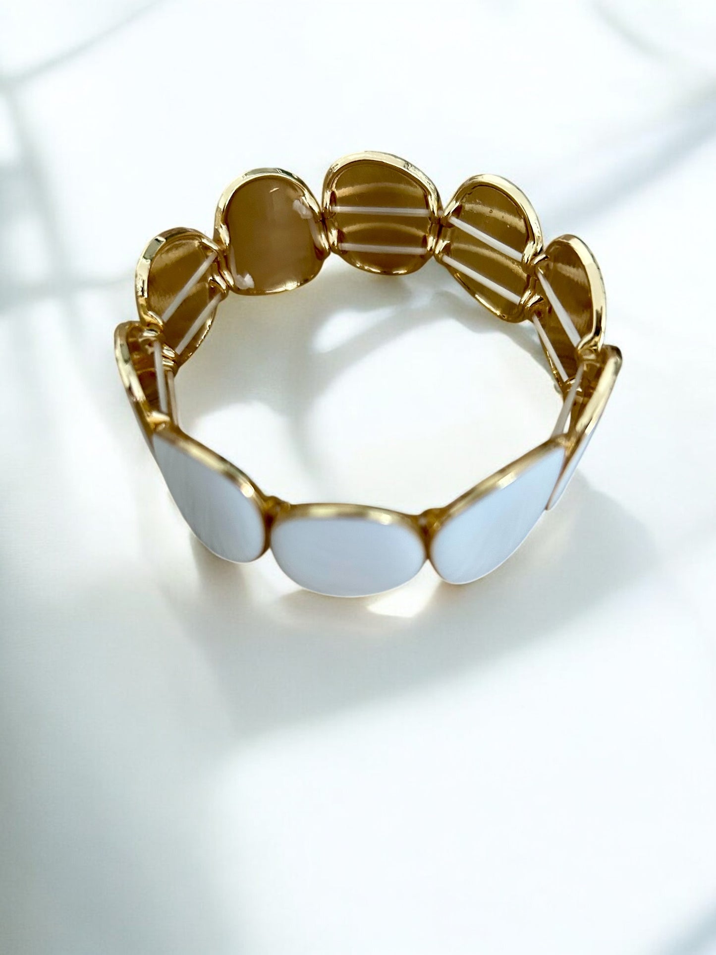 Manchette / bracelet / jonc doré élastique femme