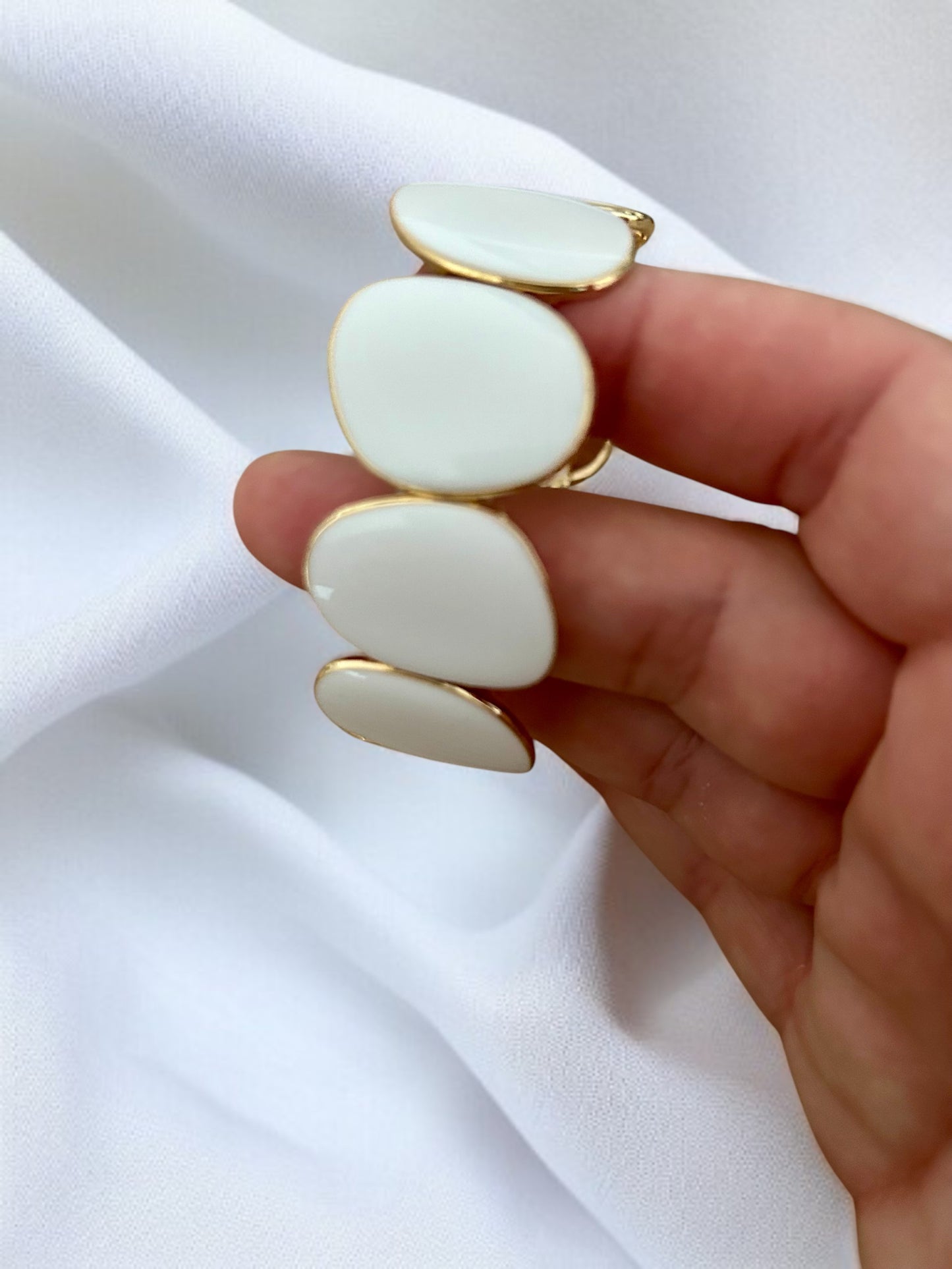 Manchette / bracelet / jonc doré élastique femme