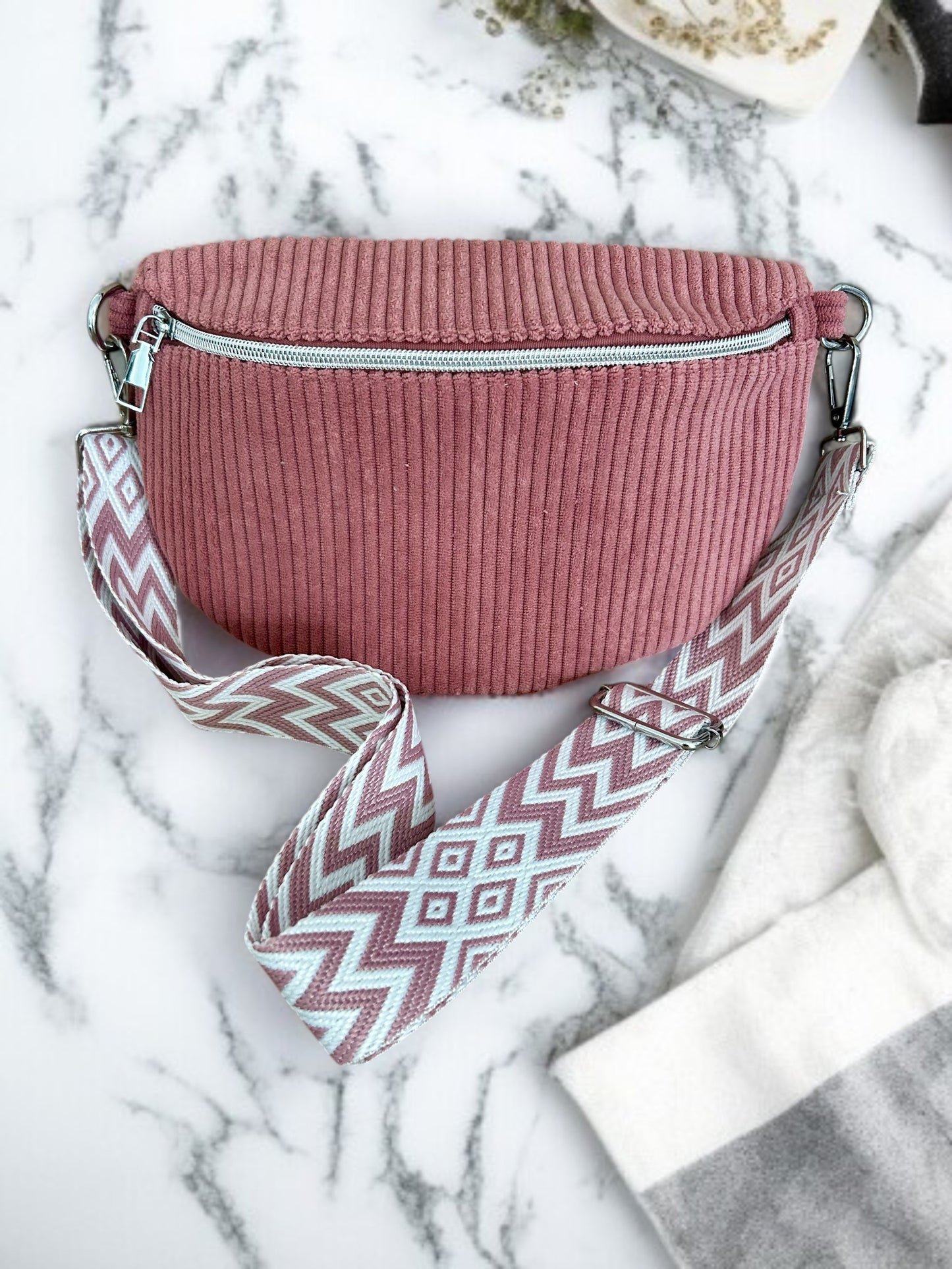 Sac banane velours côtelé femme