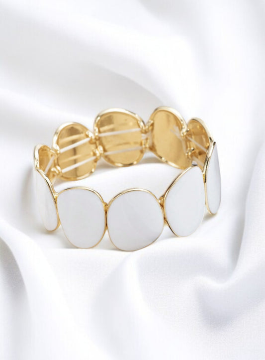 Manchette / bracelet / jonc doré élastique femme