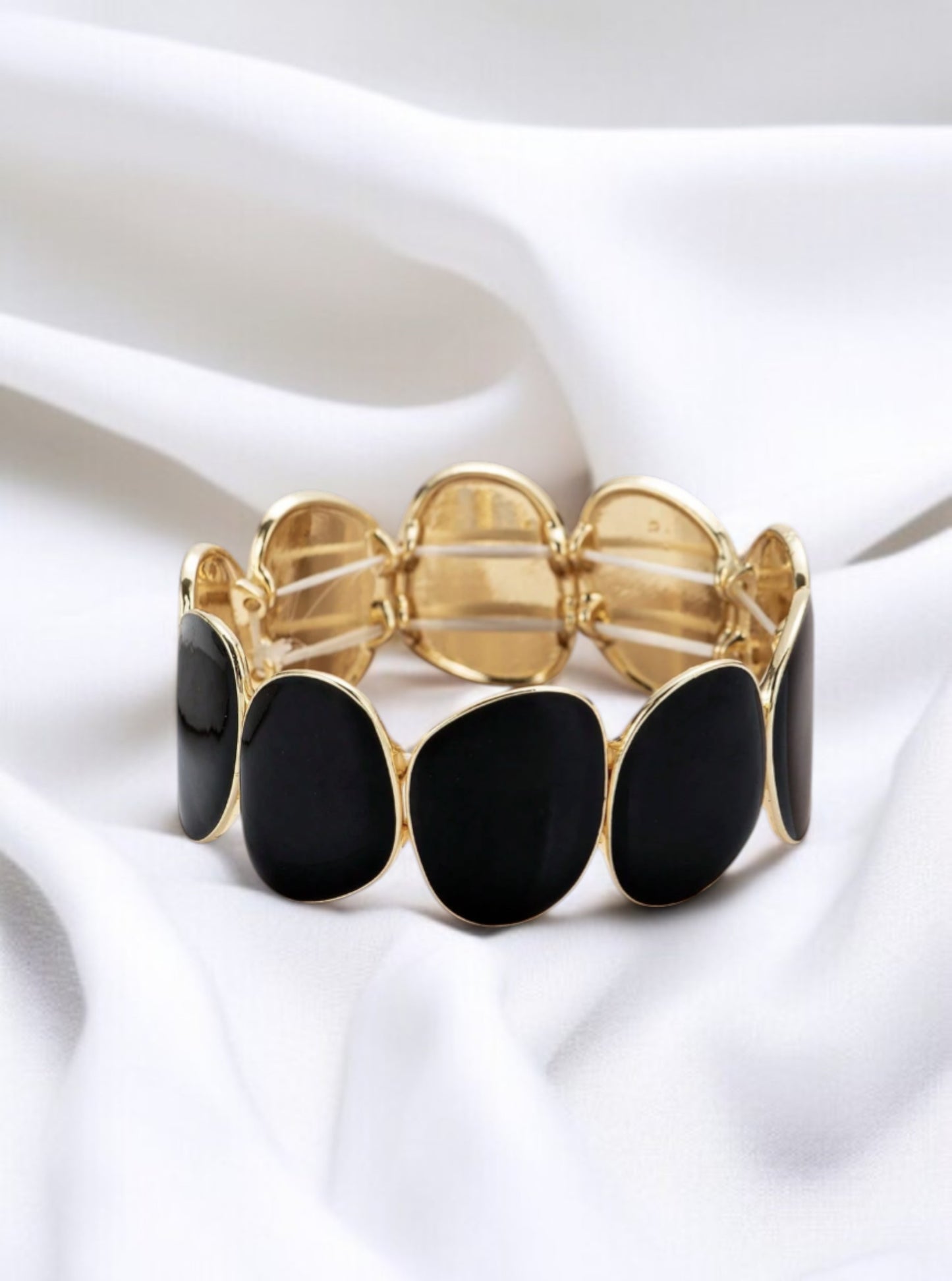 Manchette / bracelet / jonc doré élastique femme