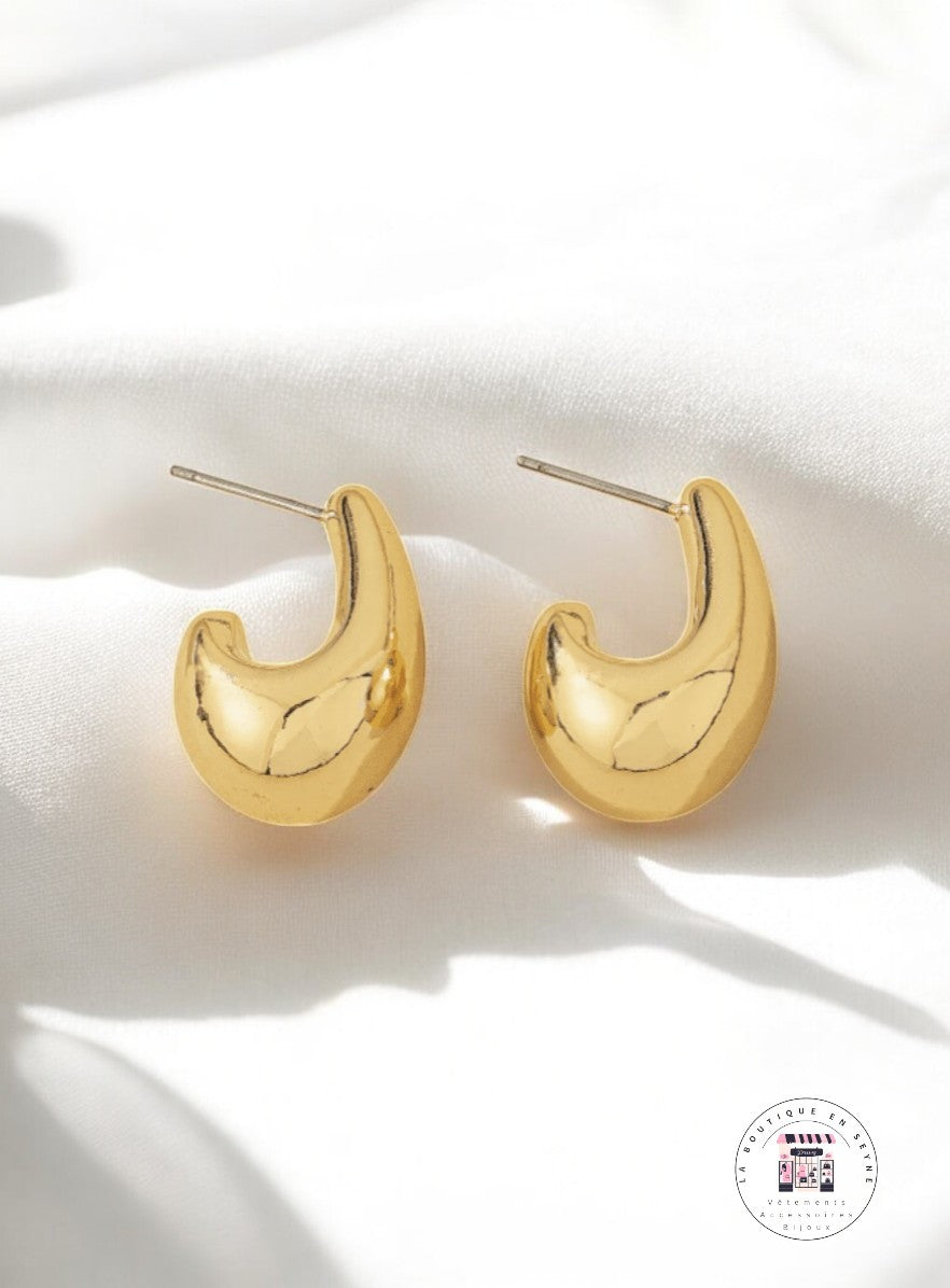 Boucles d'oreilles gouttes avec fermoir dorées argentées ou léopard