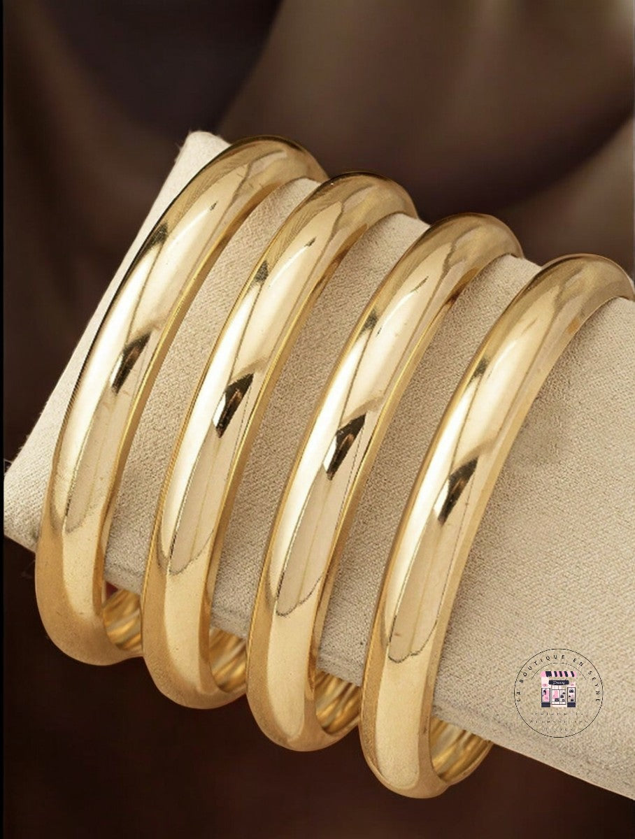 Lot de 4 Bracelets jonc doré