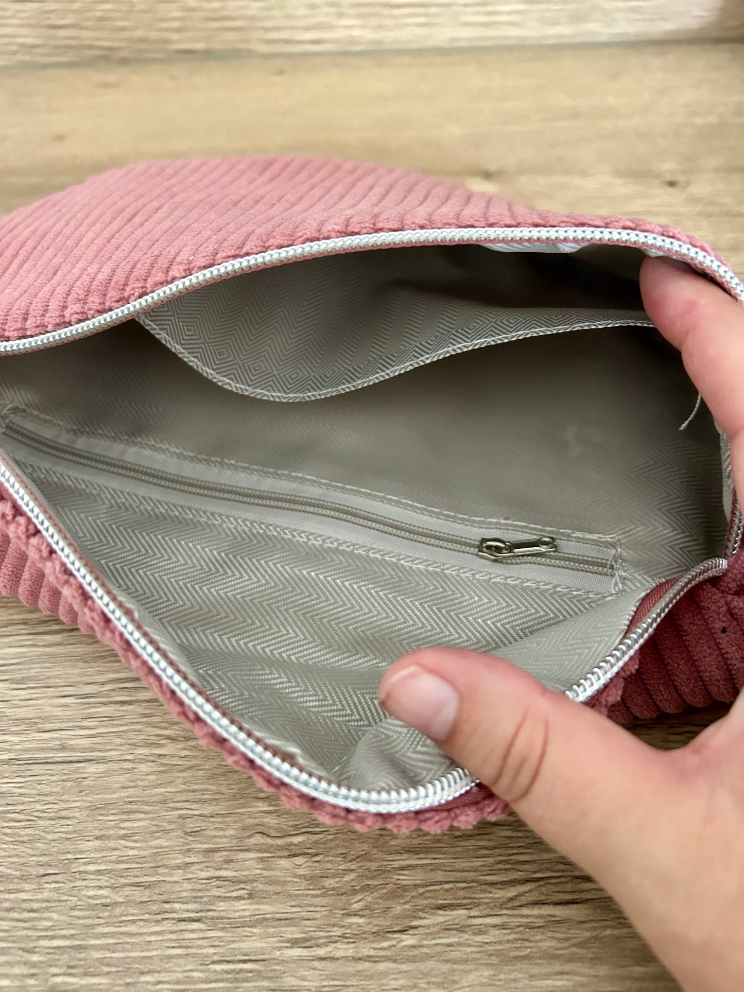 Sac banane velours côtelé femme