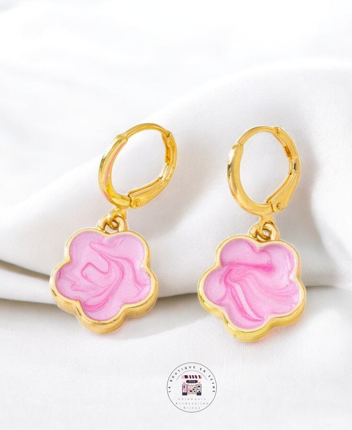 Boucles d’oreilles créoles dorées fleurs