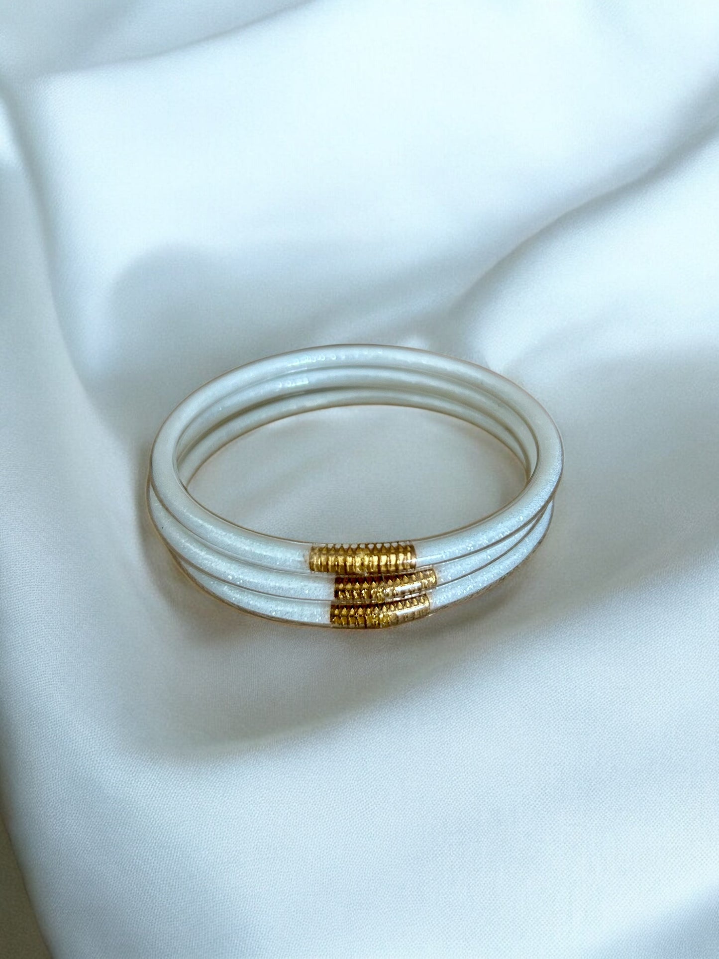 Lot de 3 bracelets silicone pailletés multiclores