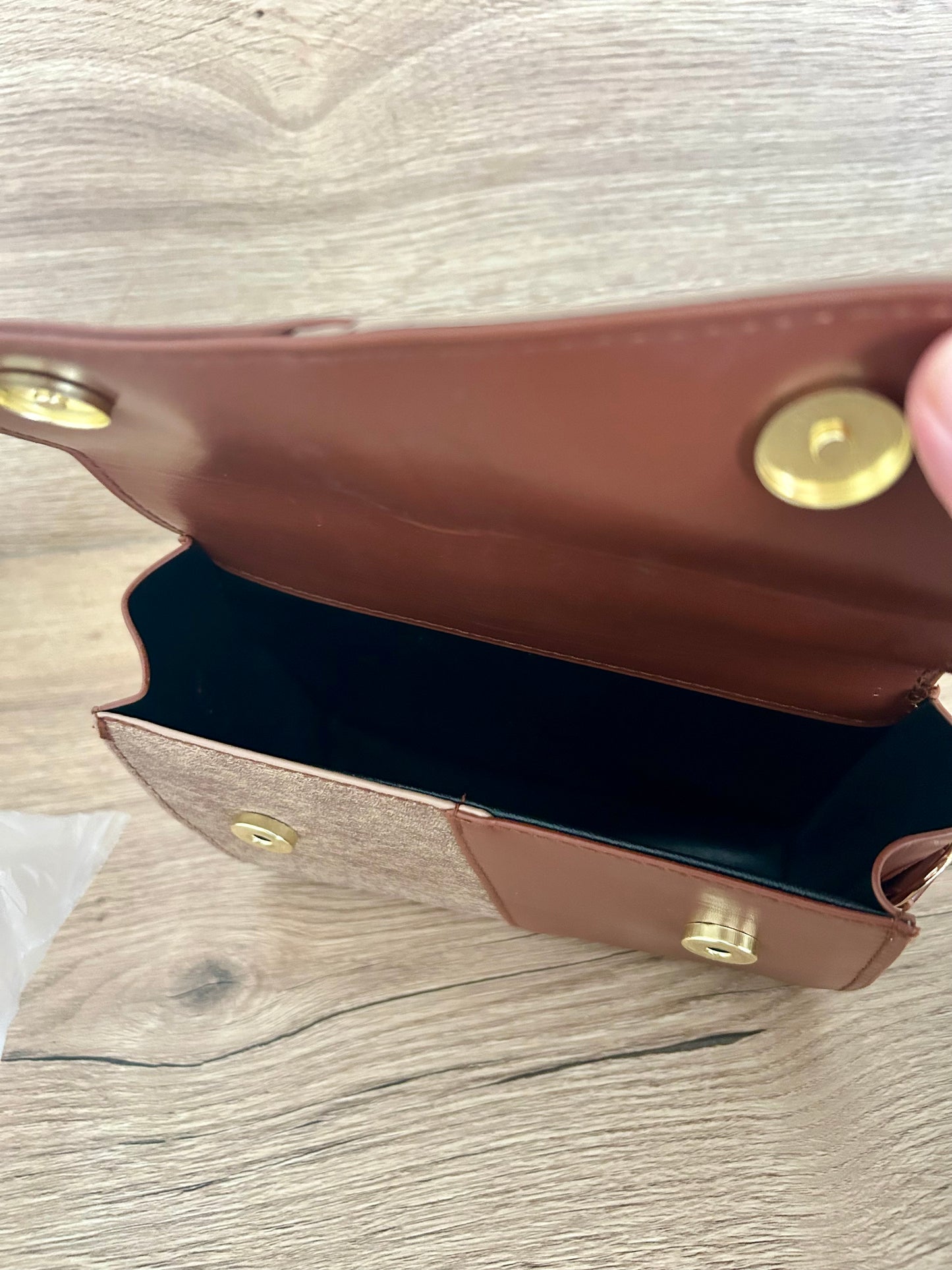 Mini sac bandoulière marron clair et foncé