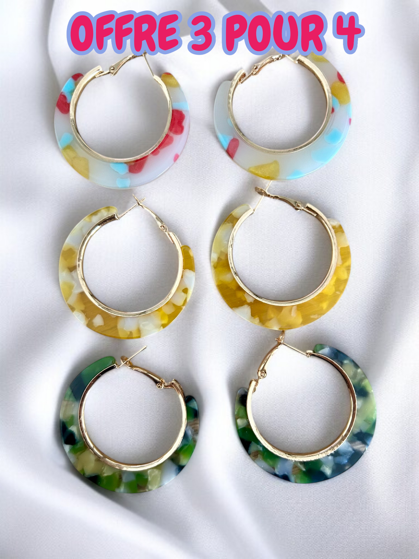 OFFRE 3 POUR 4 Boucles d'oreilles créoles dorées