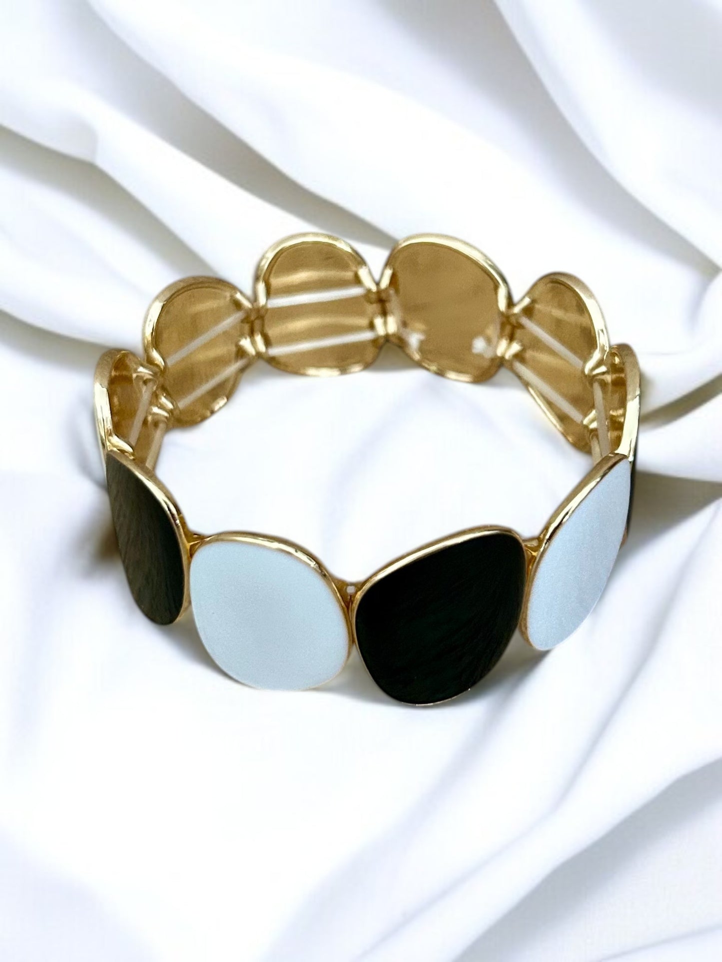 Manchette / bracelet / jonc doré élastique femme